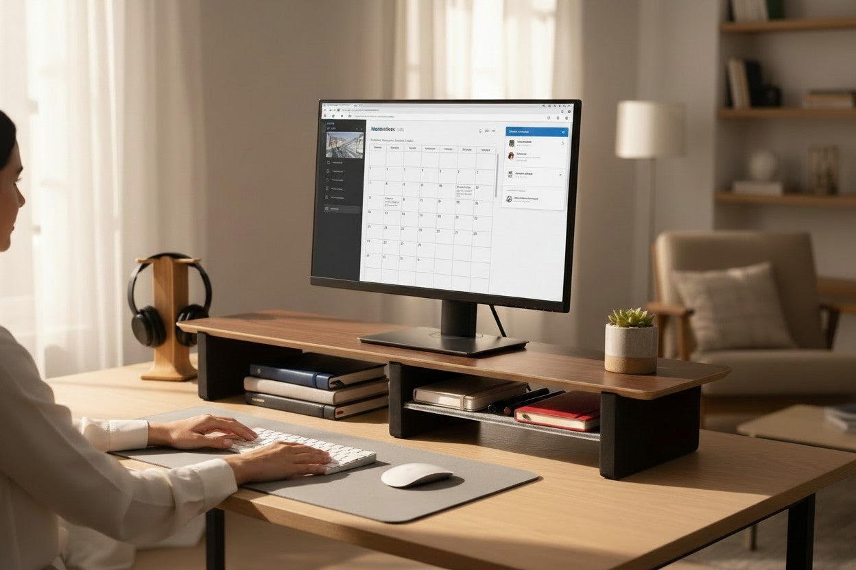 36" and 42" Desk Shelf with Undershelf | Monitor Stand | Medium Working Station | Risers