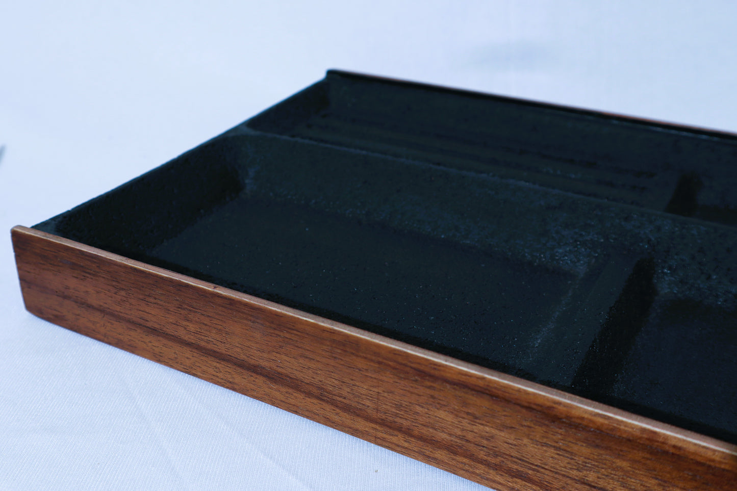 DeskVue Clutter Free Desk Tray | Desk Organizer | Desk Space Drawer | Handmade Desk Storage | Catch All-Tray | Minimalist | Aluminium | Wood