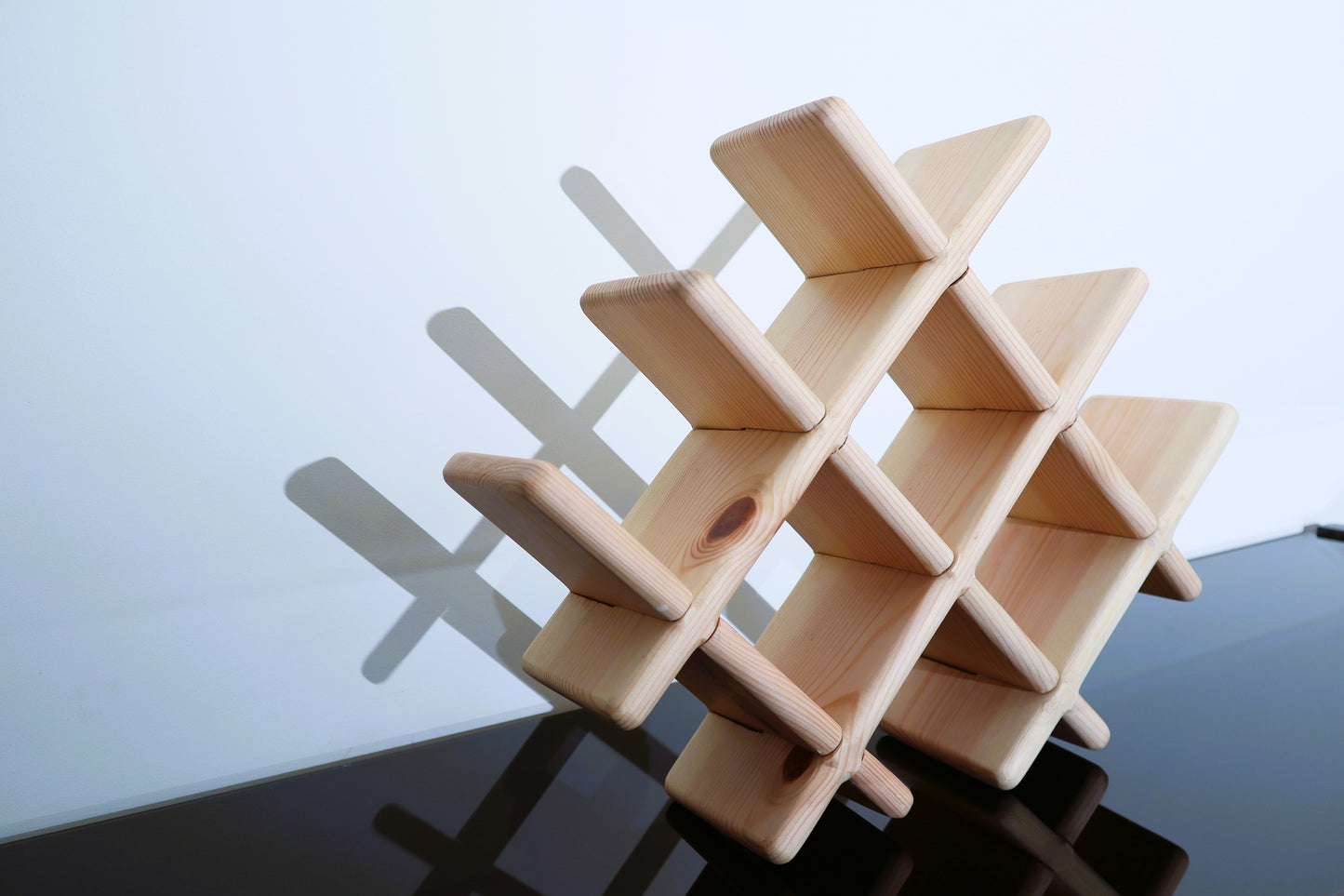 DeskVue Solid Wood Wine Rack, Handmade gift, Wine holder