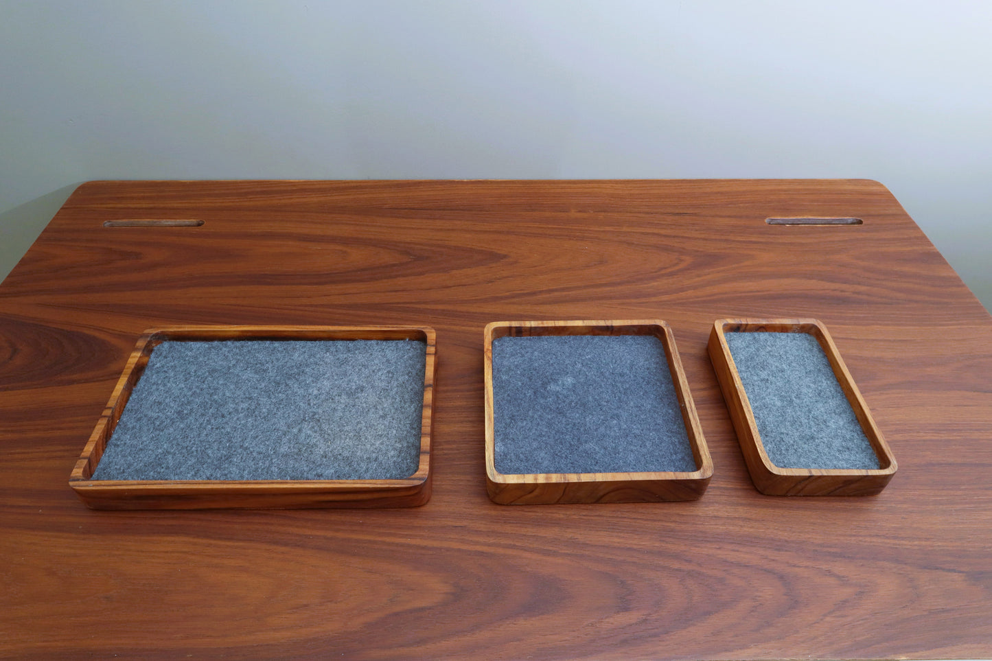 DeskVue Solid Wood Valet Tray Set, Desk Accessories, No-Joints