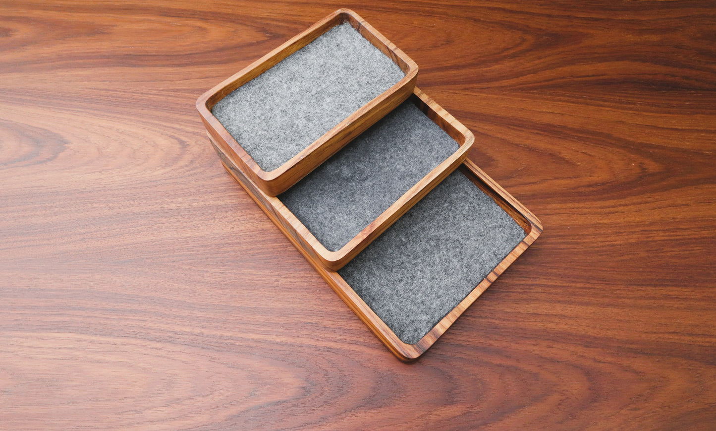 DeskVue Solid Wood Valet Tray Set, Desk Accessories, No-Joints