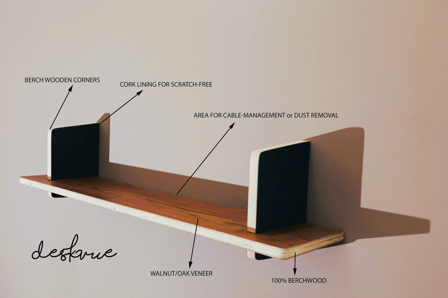Desk Wall-Shelf | Desk Front Shelf | Wall Art | Wooden Brackets and Aluminum Supports | Handcrafted Wall Decor | Living Room Book Shelf