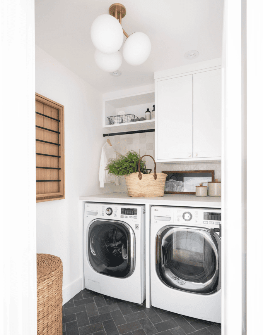 DeskVue Washing Machine Rack, Modern Laundry Furniture, Living Room