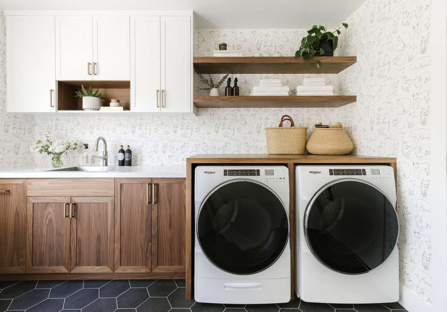 DeskVue Washing Machine Rack, Modern Laundry Furniture, Living Room