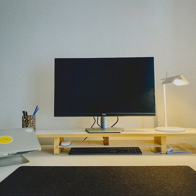 46", 36", 42", 30" Solidwood Desk Lift for dual or single monitors | Handmade engraved metal plate | Wooden display risers | Office Decor