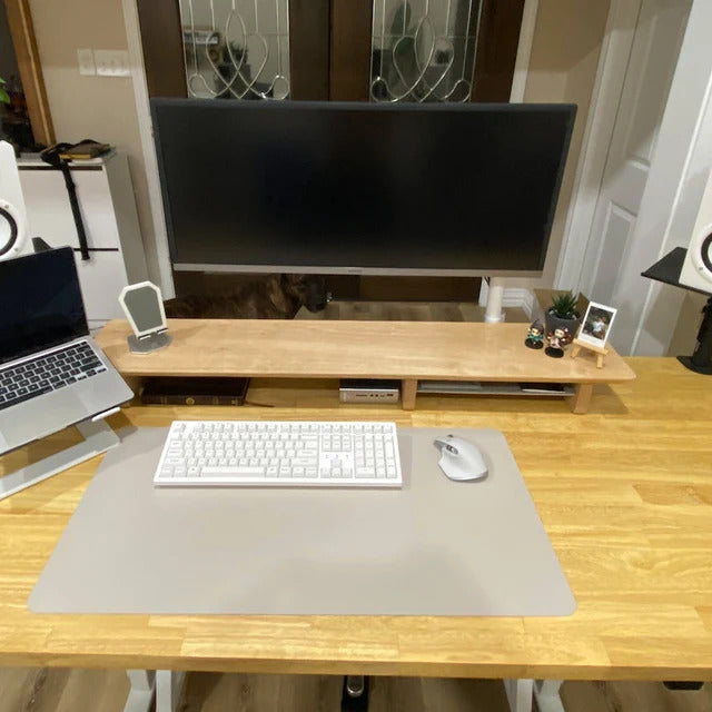 46" Solidwood Desk Shelf for dual monitors | Minimalist wooden Monitor Riser | Home Office Storage organization | Wooden display risers