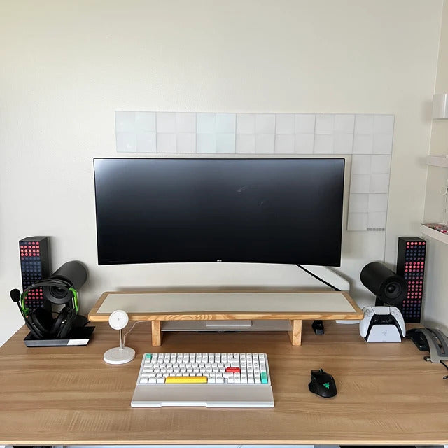 46", 36", 42", 30" Solidwood Desk Lift for dual or single monitors | Handmade engraved metal plate | Wooden display risers | Office Decor