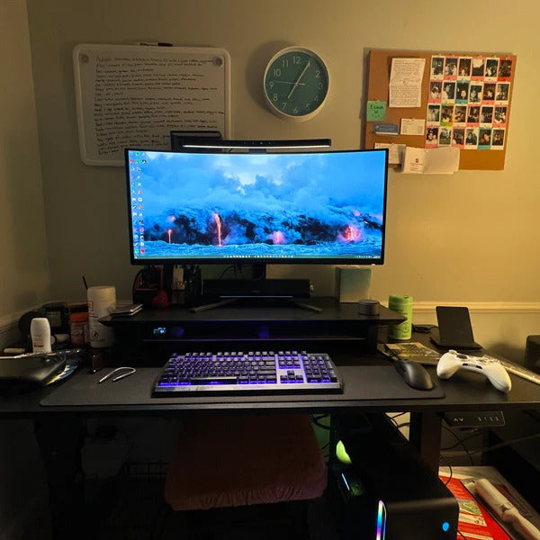 15" Wide Gaming Deskshelf | Riser for Broad stand Monitors | For Ultrawide Curved displays | Samsung Odyssey | Acer Predator | ASUS ROG