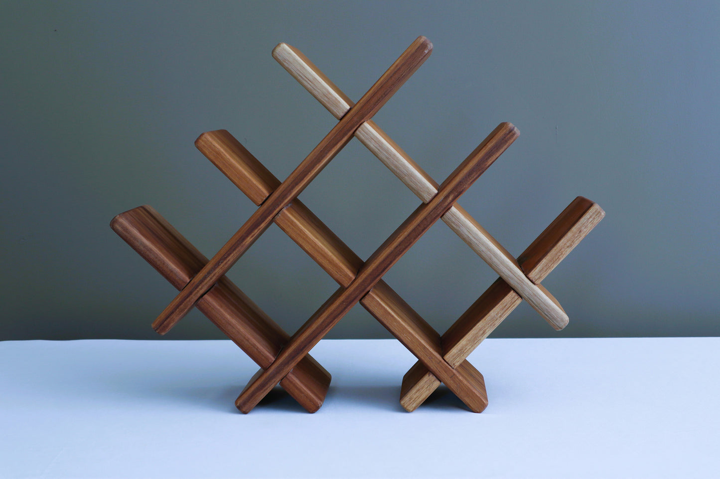 DeskVue Solid Wood Wine Rack, Handmade gift, Wine holder