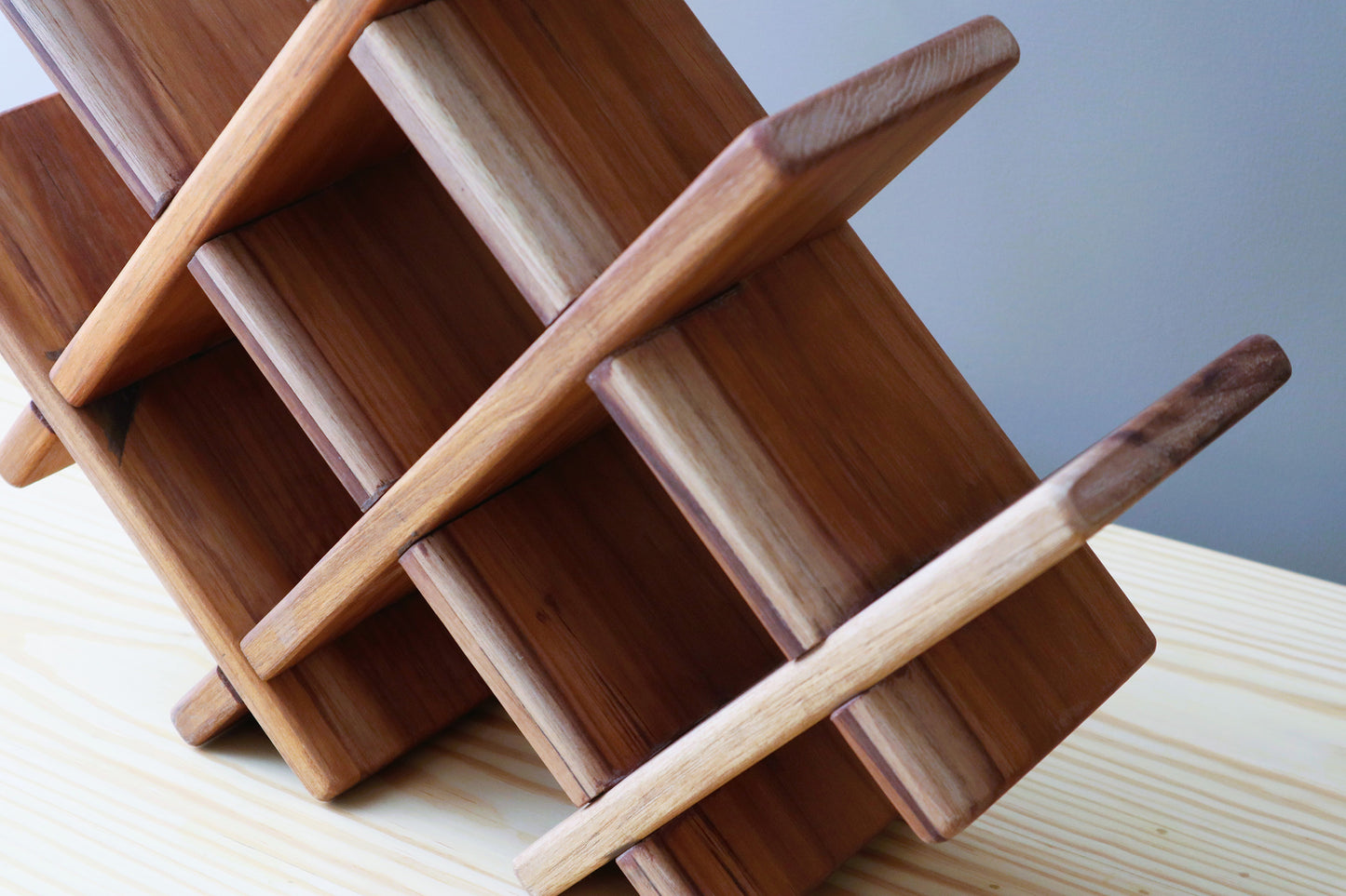 DeskVue Solid Wood Wine Rack, Handmade gift, Wine holder