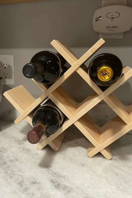DeskVue Solid Wood Wine Rack, Handmade gift, Wine holder