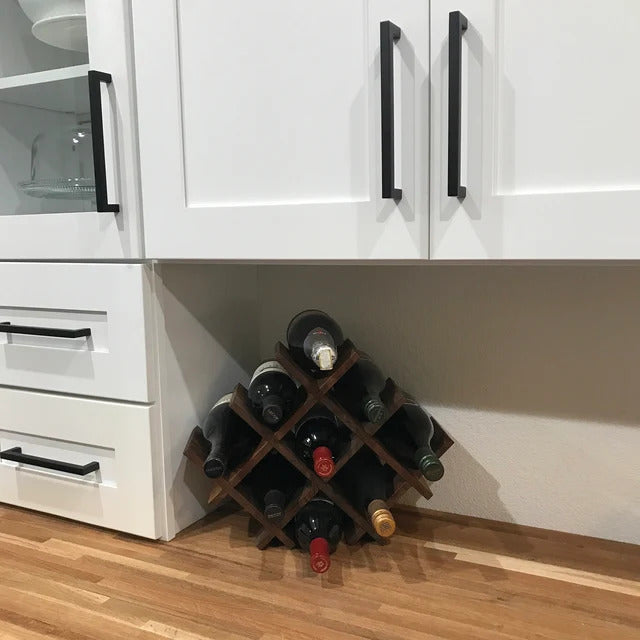 DeskVue Solid Wood Wine Rack, Handmade gift, Wine holder
