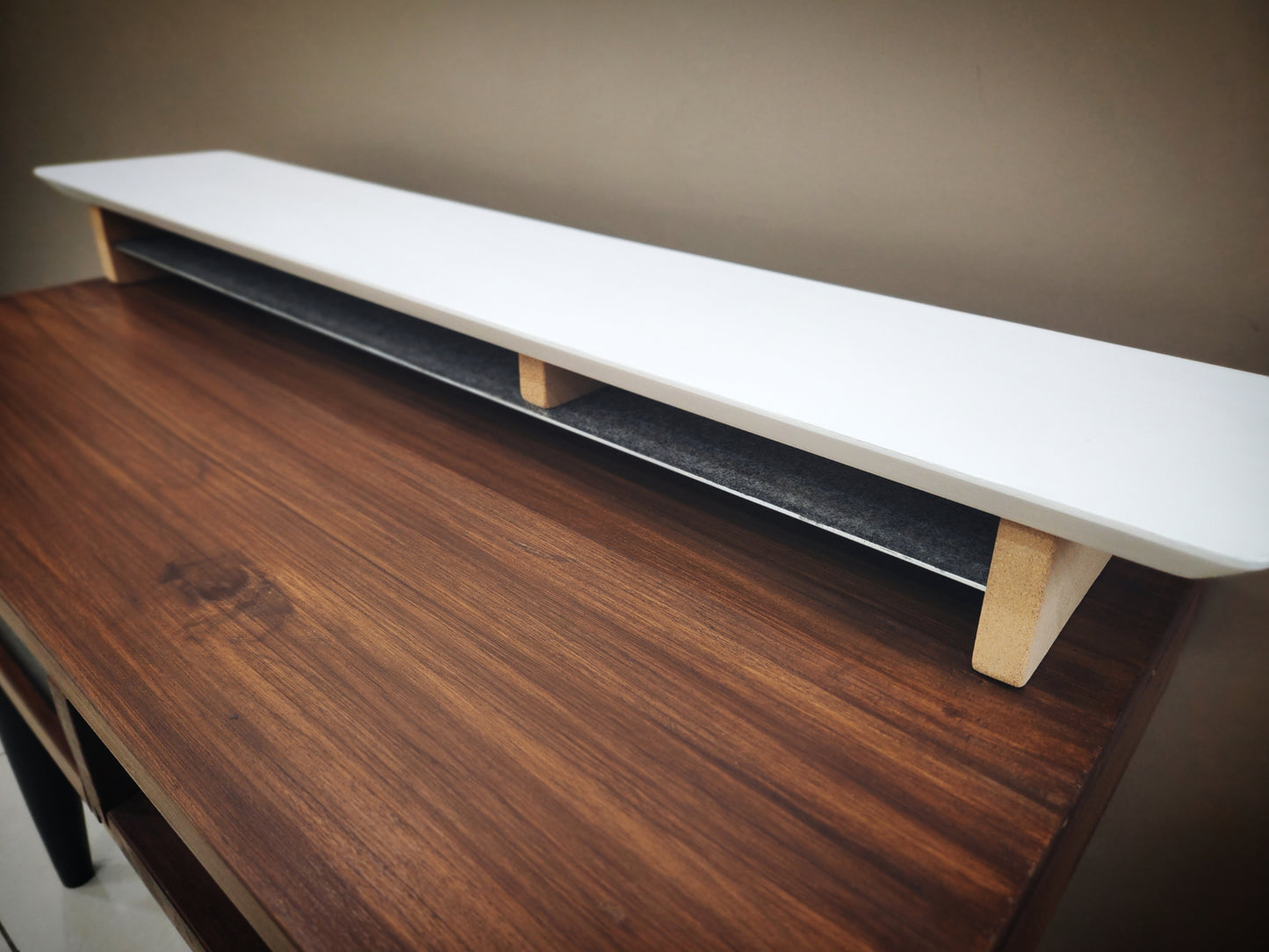 DeskVue Desk Shelf (46'') Dual Wooden Monitor Stand