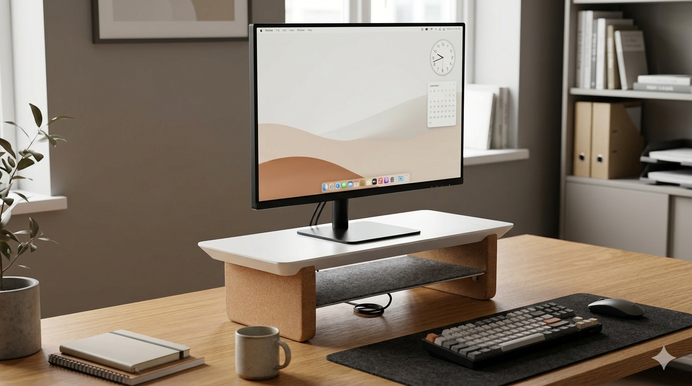 18.5" and 23.5" Desk Shelf with Undershelf | Monitor Stand | Small Working Station | Risers