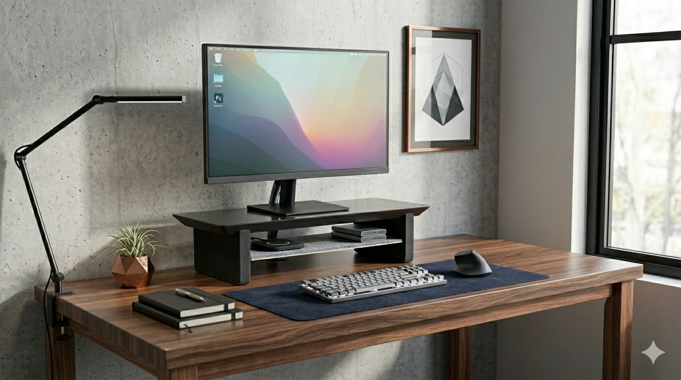 18.5" and 23.5" Desk Shelf with Undershelf | Monitor Stand | Small Working Station | Risers