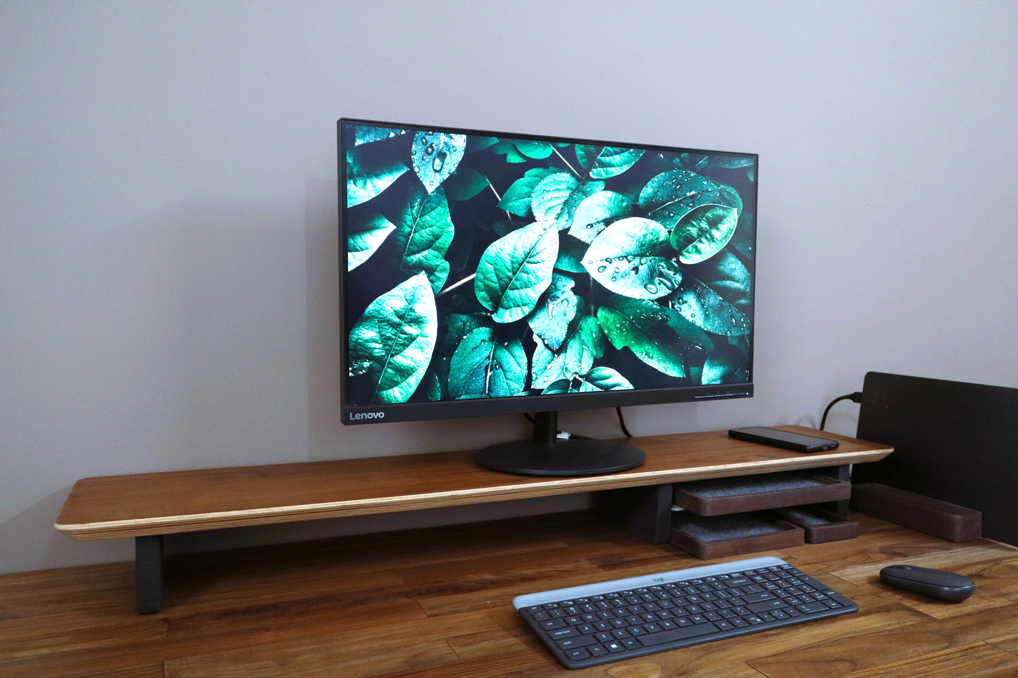 58" and 46" Desk Shelf with Undershelf | Dual Monitor Stand | Large Working Station | Riser