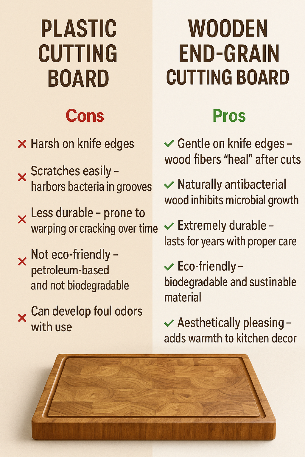 End Grain Teak Cutting Board | Butcher Block with Juice Groove