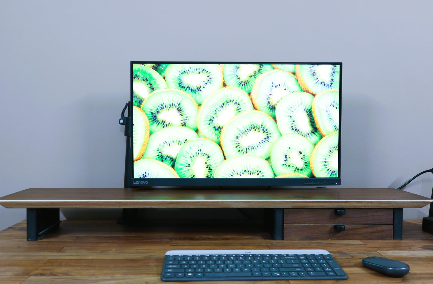 46" and 36" Monitor Riser with inbuilt Modular Drawers | Wooden Legs | Large and Small Monitor Shelf | Office Desk Storage Organization |