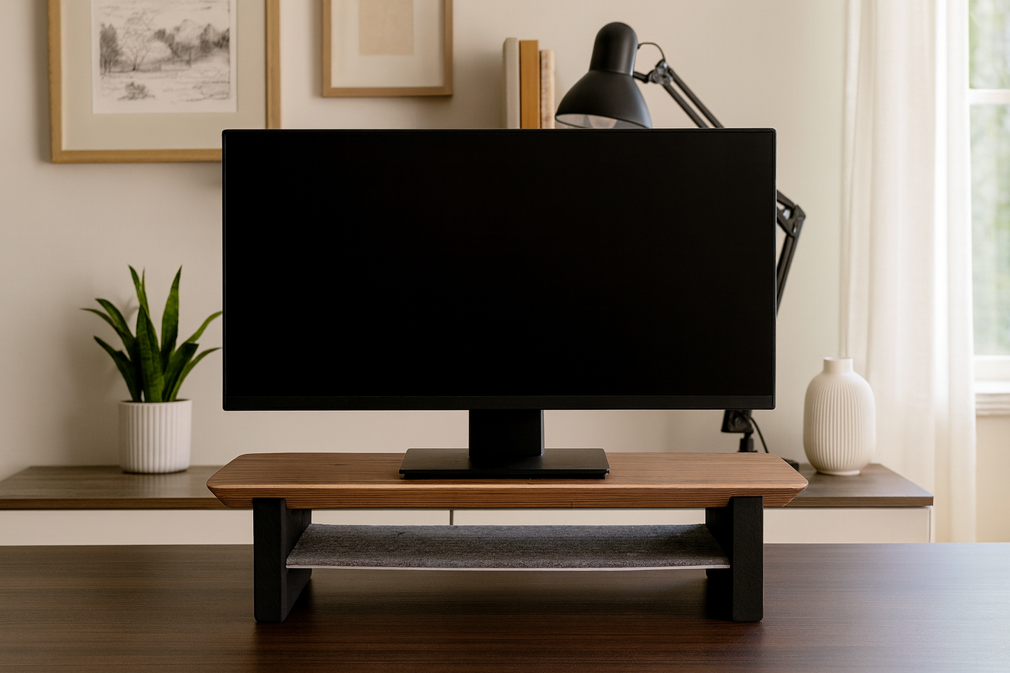 18.5" and 23.5" Desk Shelf with Undershelf | Monitor Stand | Small Working Station | Risers