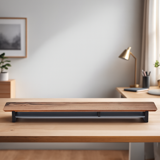 58"/46"/42"/36" Desk Shelf with Full Length Undershelf, Dual Monitor Stand