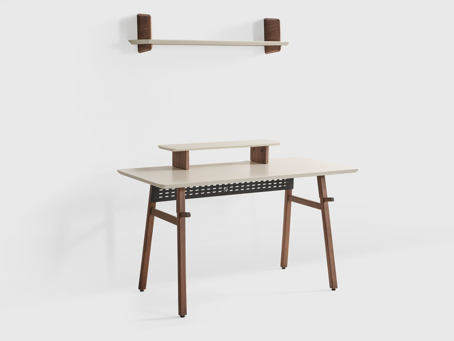 Solid Wooden Writing Desk Setup