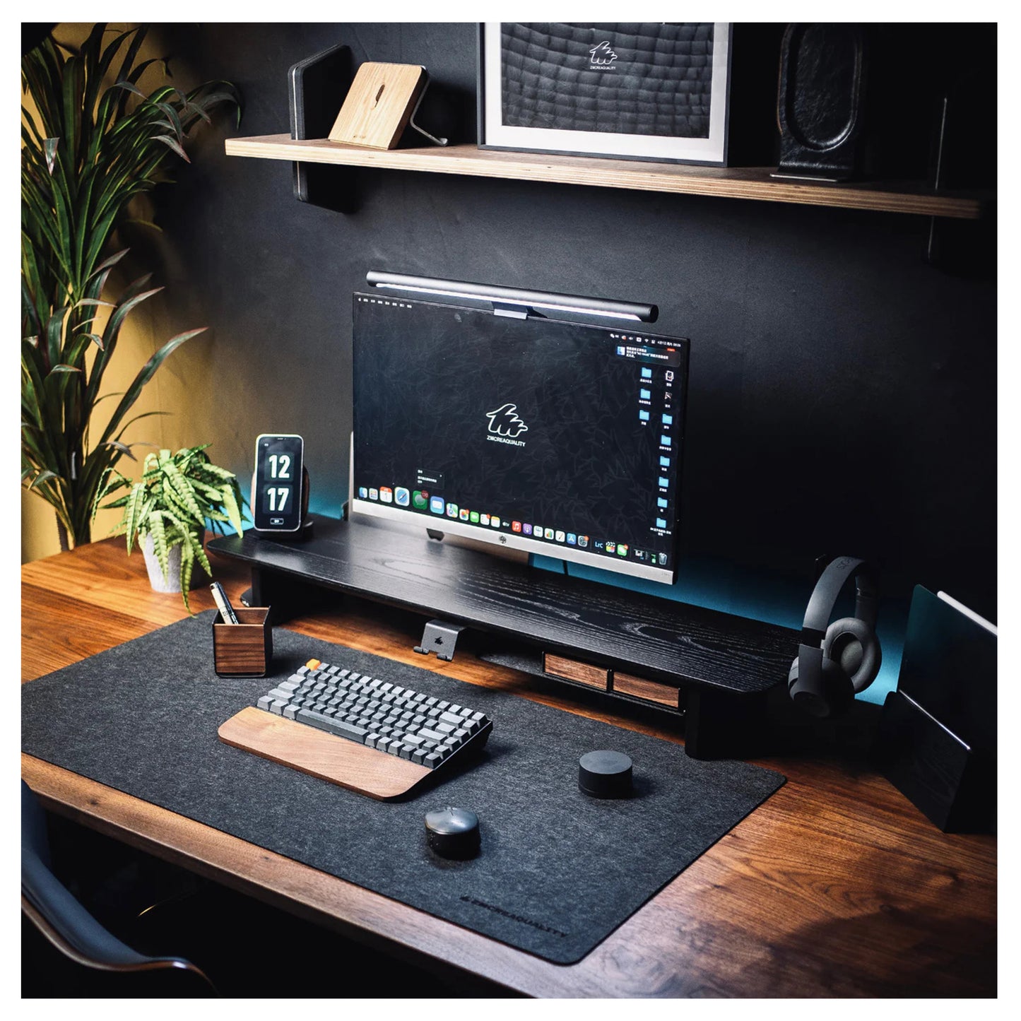 58" and 46" Desk Shelf with Undershelf | Dual Monitor Stand | Large Working Station | Riser