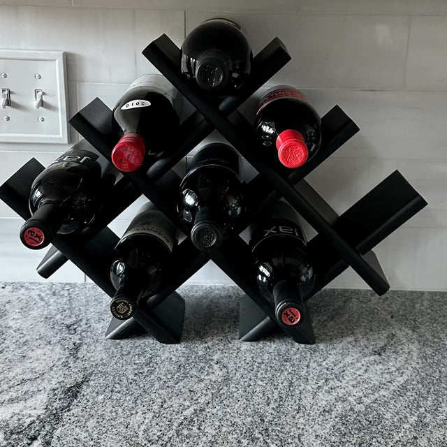 DeskVue Solid Wood Wine Rack, Handmade gift, Wine holder