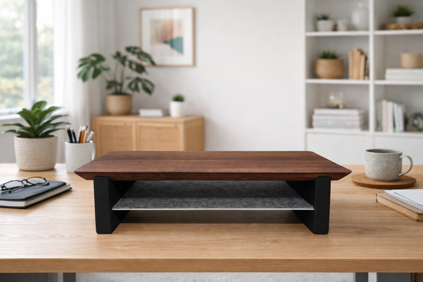 18.5" and 23.5" Desk Shelf with Undershelf | Monitor Stand | Small Working Station | Risers