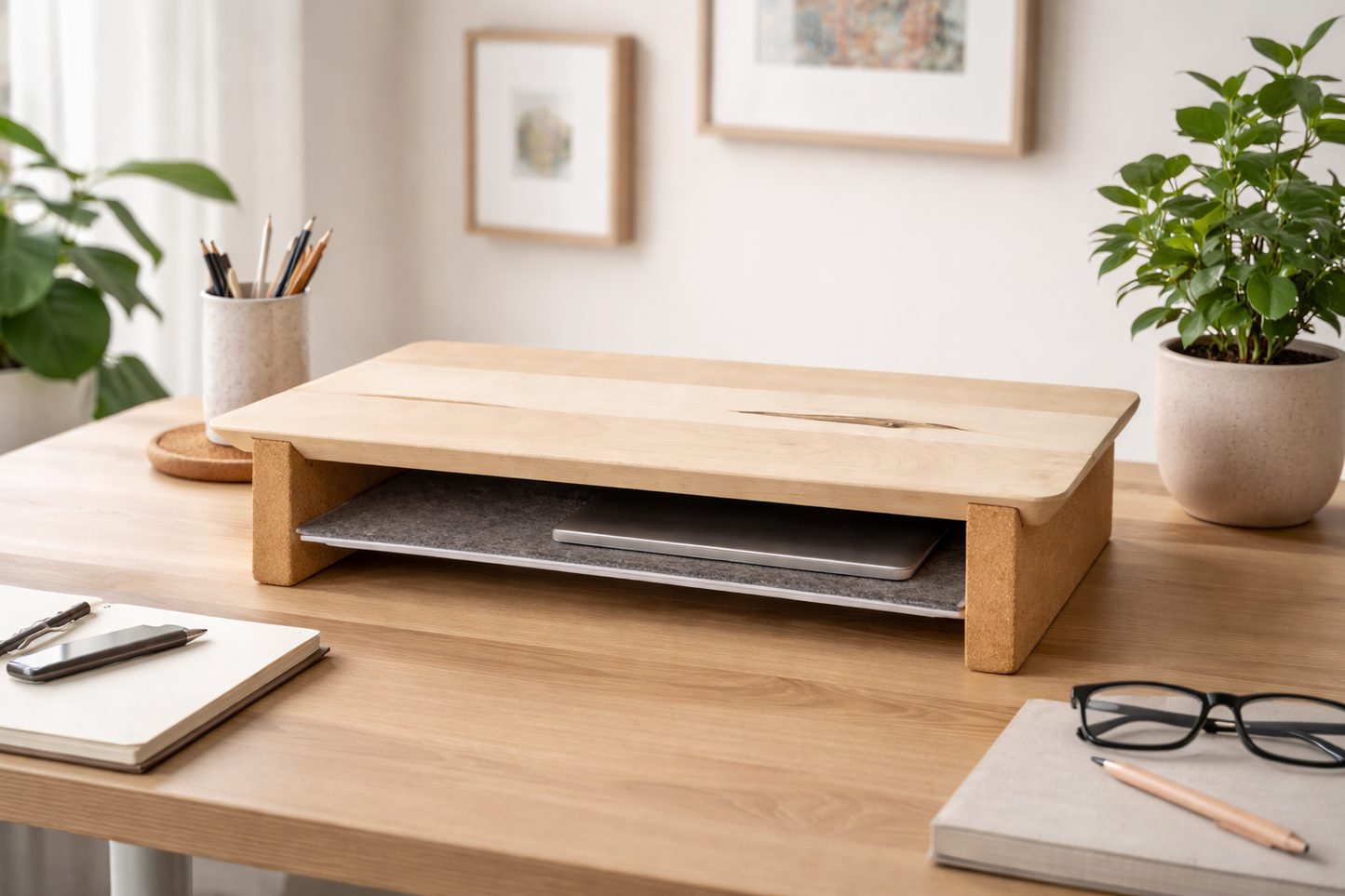 18.5" and 23.5" Desk Shelf with Undershelf | Monitor Stand | Small Working Station | Risers