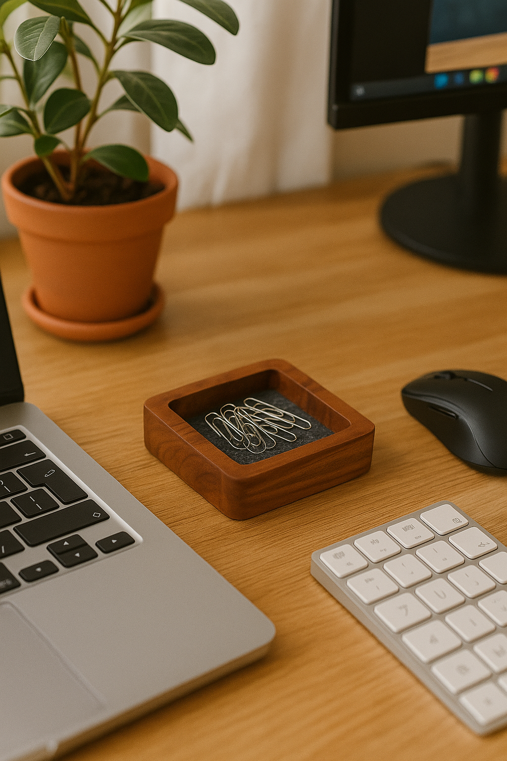 DeskVue SolidWood Valet Tray | Desk Accessories | No-Joints | Wooden Table Organizer | DeskShelf Drawer | Handmade Storage | Minimalist tray