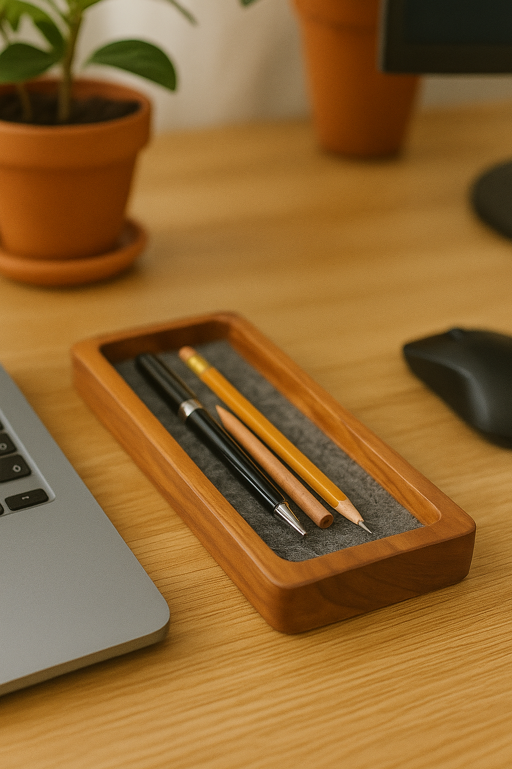 DeskVue SolidWood Valet Tray | Desk Accessories | No-Joints | Wooden Table Organizer | DeskShelf Drawer | Handmade Storage | Minimalist tray