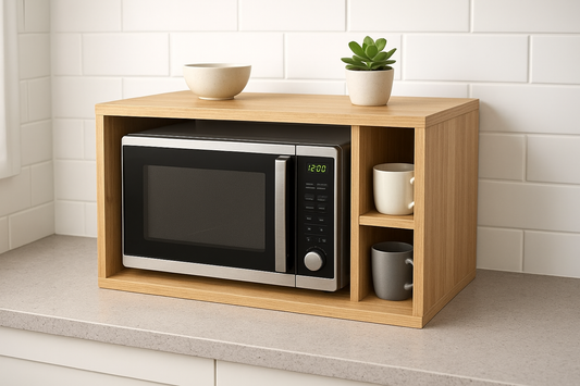 Birch Plywood Microwave Stand | Kitchen Organizer, Beverage Station