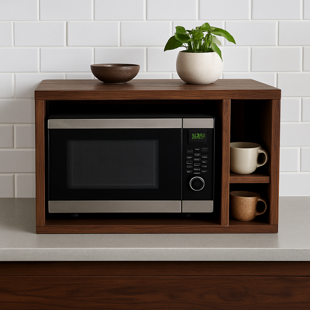 Birch Plywood Microwave Stand | Kitchen Organizer, Beverage Station