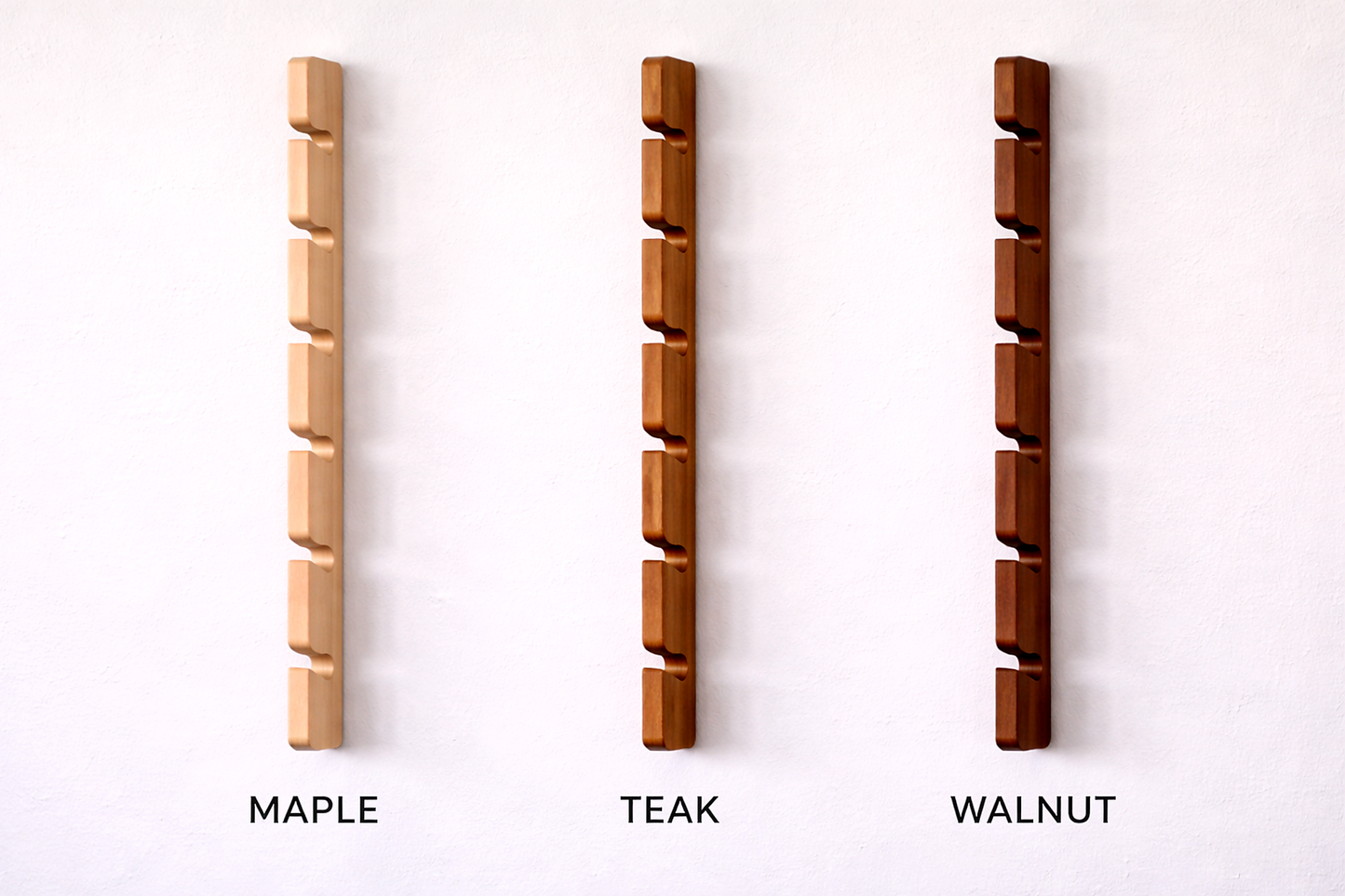 Deskvue Solid Wood Vertical Cap Rack | Minimal Wall Mounted Design | Hat Holder