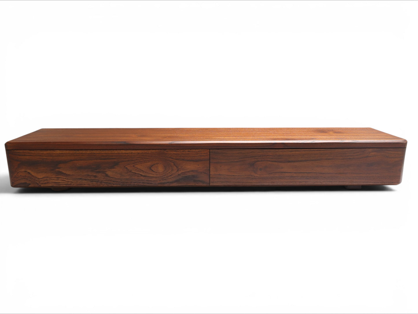 Deskvue Teakwood Monitor Stand | 2 Drawer with Cork Inserts | Workspace and Gaming Setup Organizer | No Assembly Required | Japanese Craftsmanship inspired |