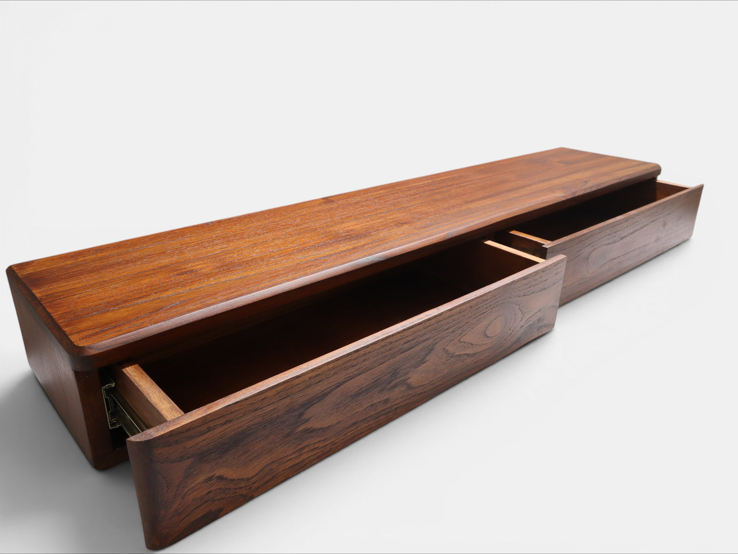 Deskvue Teakwood Monitor Stand | 2 Drawer with Cork Inserts | Workspace and Gaming Setup Organizer | No Assembly Required | Japanese Craftsmanship inspired |