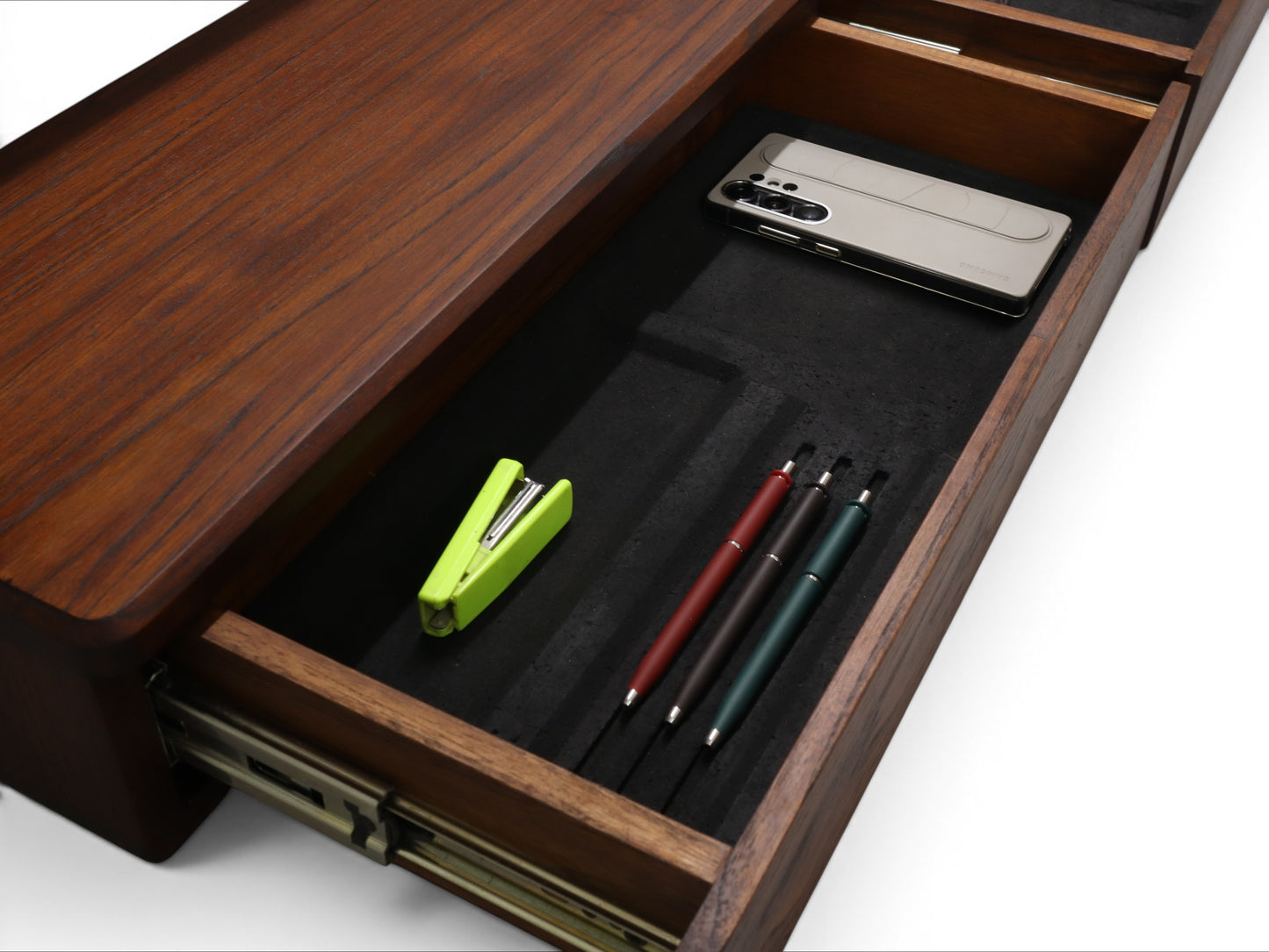Deskvue Teakwood Monitor Stand | 2 Drawer with Cork Inserts | Workspace and Gaming Setup Organizer | No Assembly Required | Japanese Craftsmanship inspired |