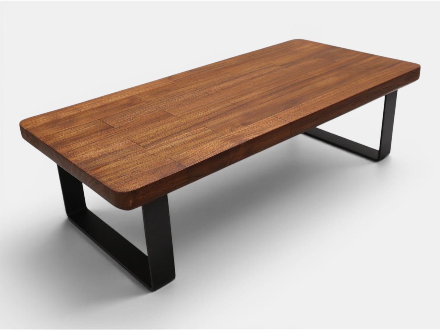 Deskvue Handmade Wooden Monitor Stand with Metal Legs | Solid Wood Monitor Riser for Desk | Ergonomic Laptop & Monitor Shelf | Rounded Edges |
