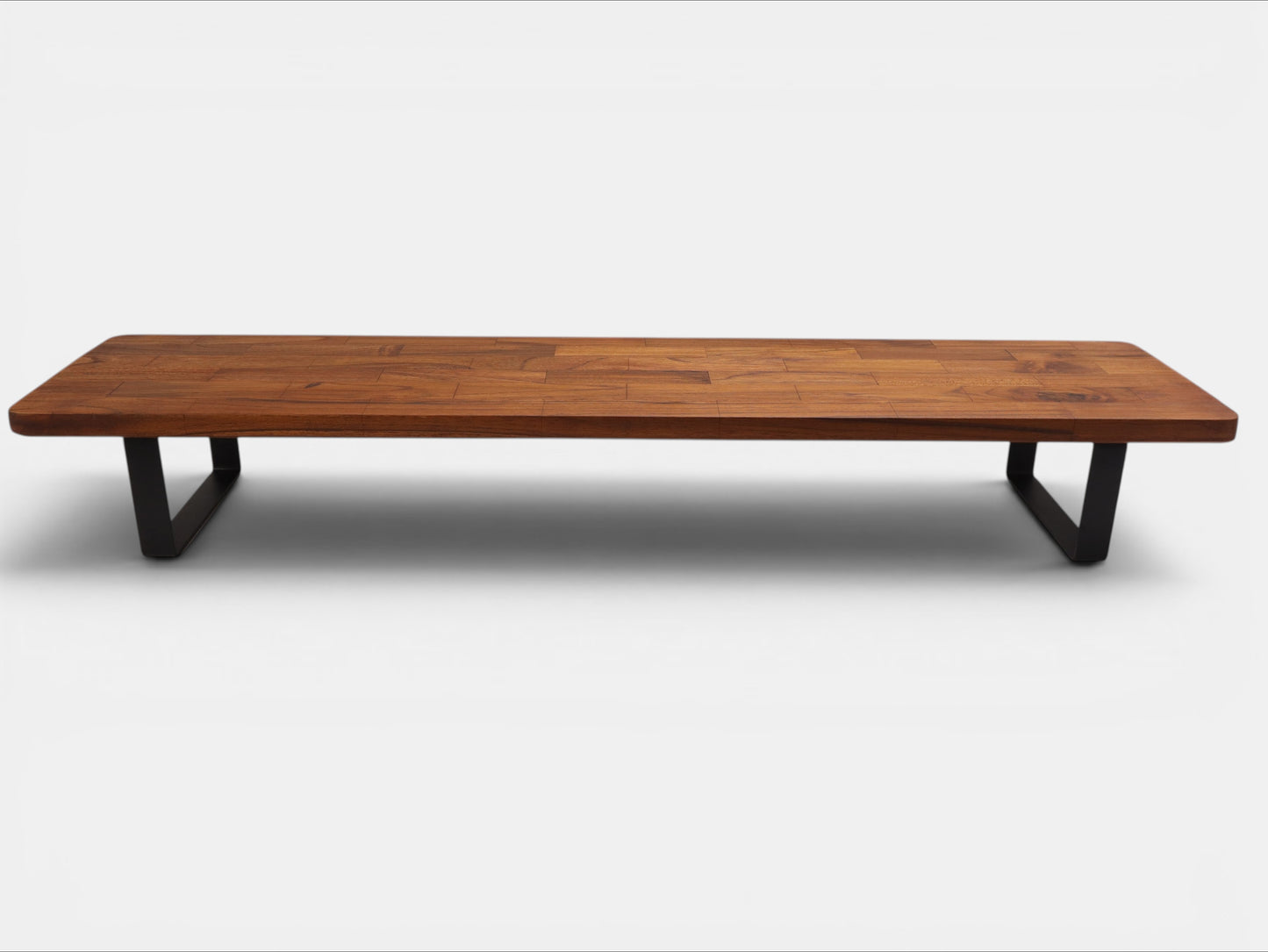 Deskvue Handmade Wooden Monitor Stand with Metal Legs | Solid Wood Monitor Riser for Desk | Ergonomic Laptop & Monitor Shelf | Rounded Edges |