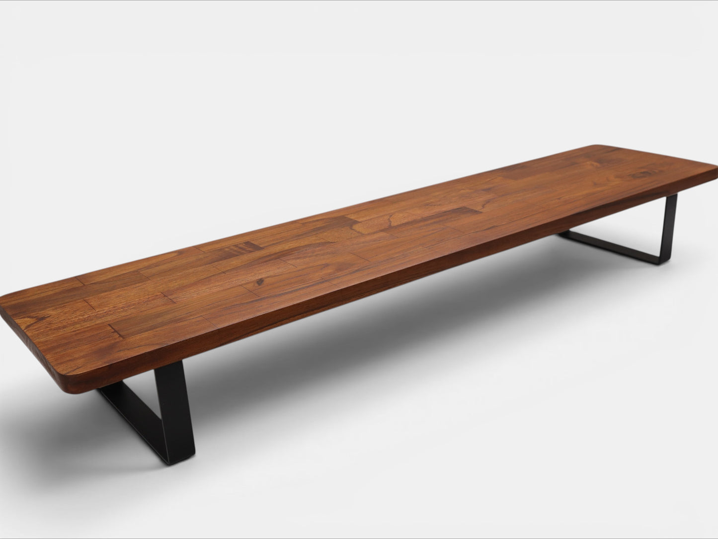 Deskvue Handmade Wooden Monitor Stand with Metal Legs | Solid Wood Monitor Riser for Desk | Ergonomic Laptop & Monitor Shelf | Rounded Edges |