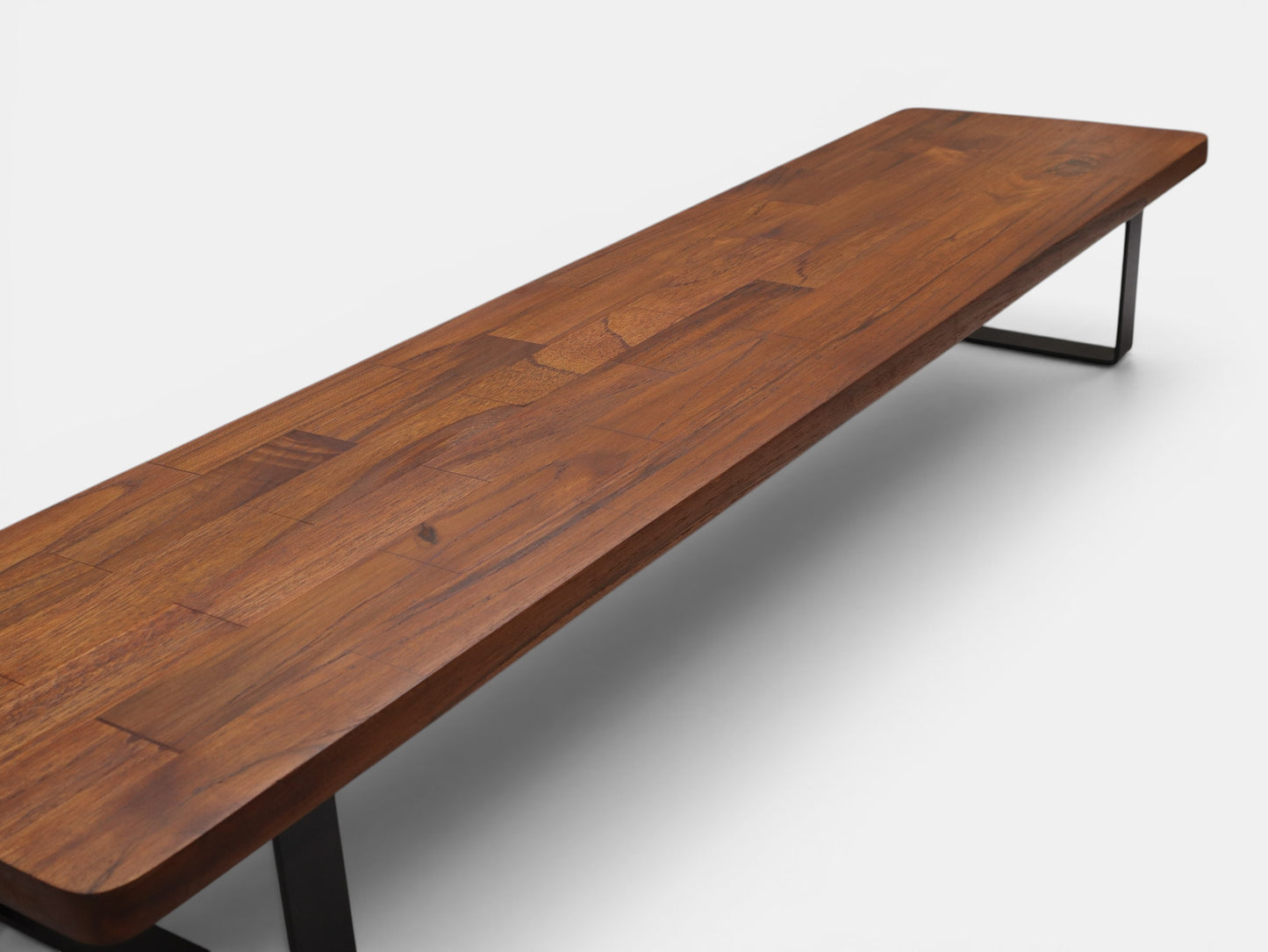 Deskvue Handmade Wooden Monitor Stand with Metal Legs | Solid Wood Monitor Riser for Desk | Ergonomic Laptop & Monitor Shelf | Rounded Edges |