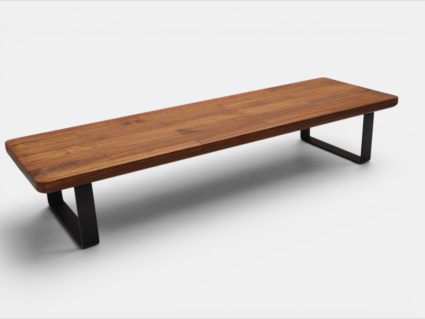 Deskvue Handmade Wooden Monitor Stand with Metal Legs | Solid Wood Monitor Riser for Desk | Ergonomic Laptop & Monitor Shelf | Rounded Edges |