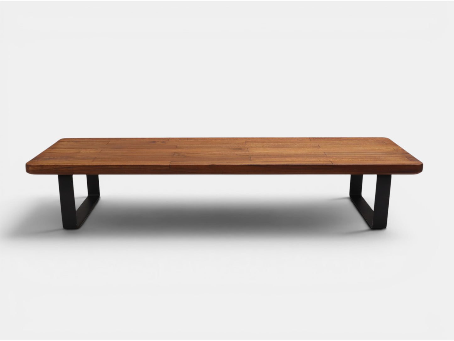 Deskvue Handmade Wooden Monitor Stand with Metal Legs | Solid Wood Monitor Riser for Desk | Ergonomic Laptop & Monitor Shelf | Rounded Edges |