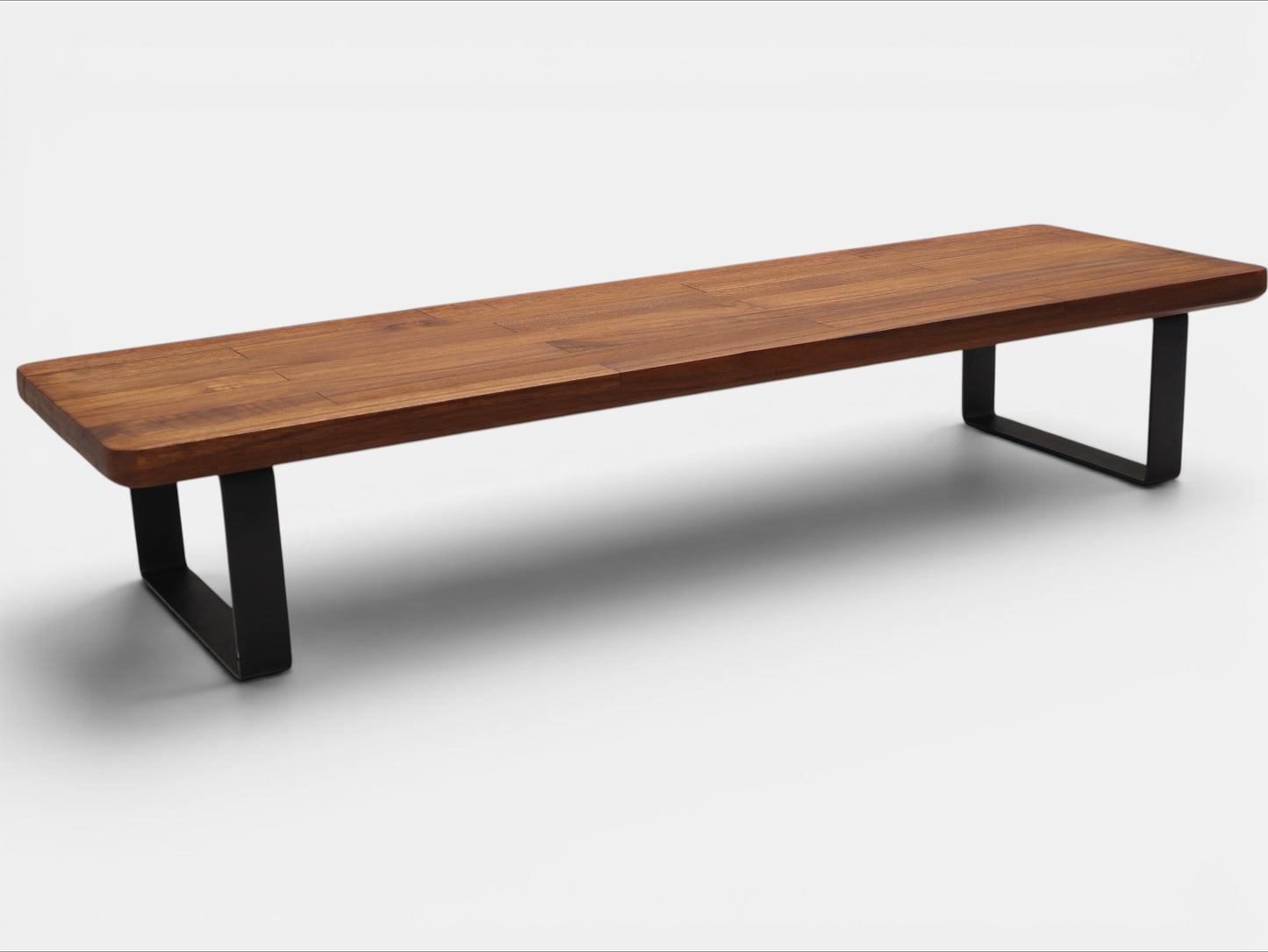 Deskvue Handmade Wooden Monitor Stand with Metal Legs | Solid Wood Monitor Riser for Desk | Ergonomic Laptop & Monitor Shelf | Rounded Edges |