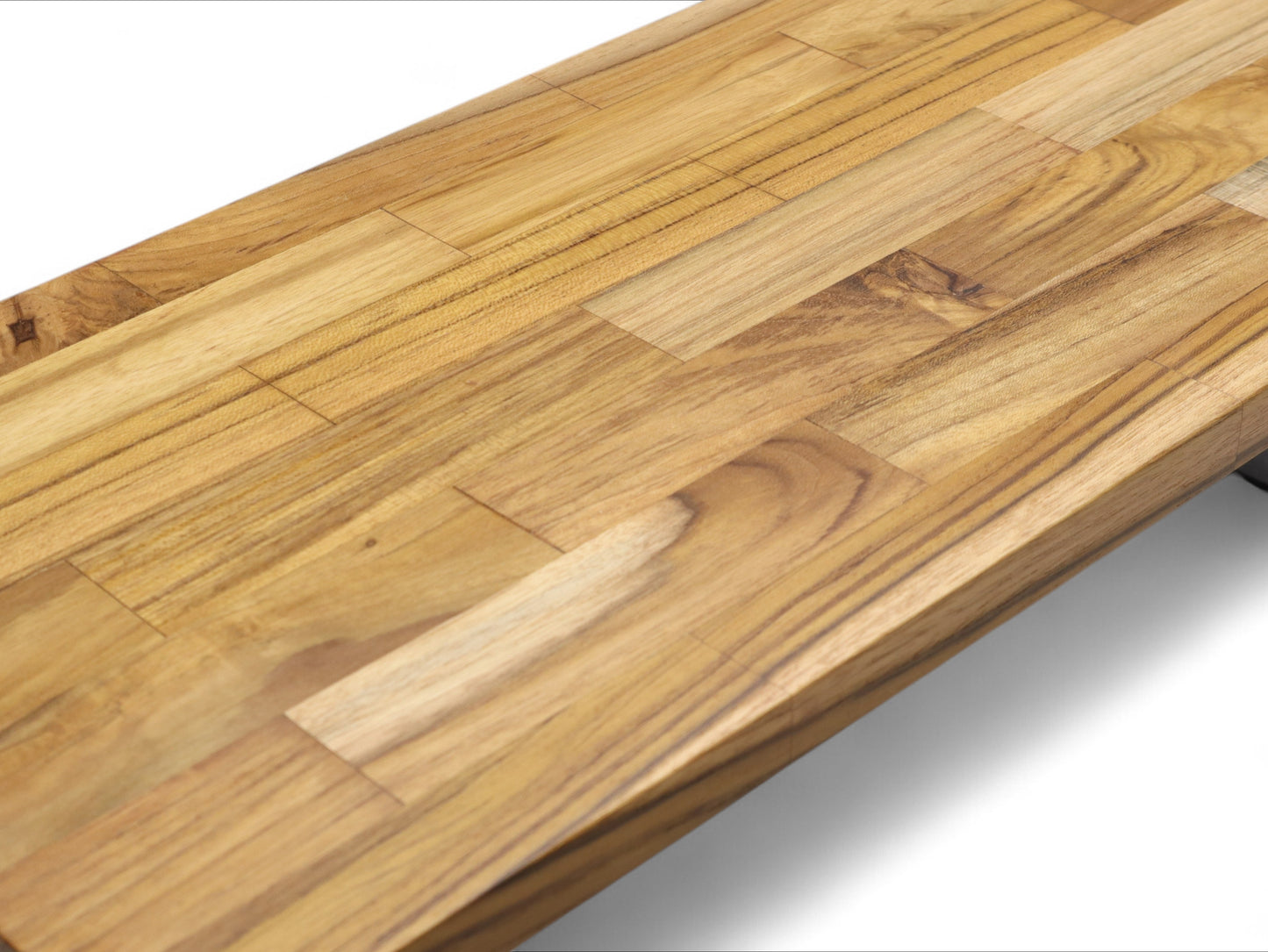 Deskvue Handmade Wooden Monitor Stand with Metal Legs | Solid Wood Monitor Riser for Desk | Ergonomic Laptop & Monitor Shelf | Rounded Edges |