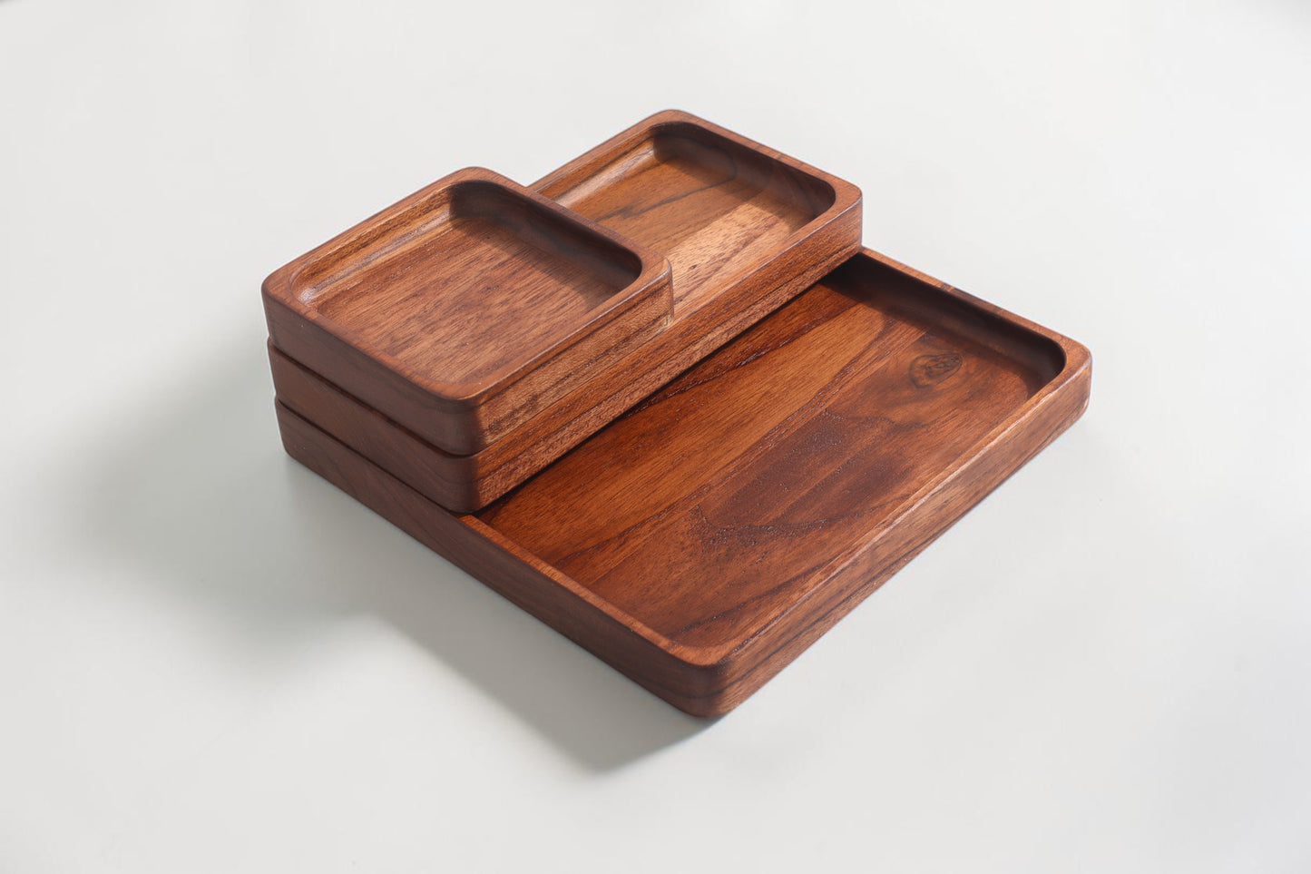 DeskVue SolidWood Valet Tray | Desk Accessories | Curvy Edge | Wooden Table Organizer | DeskShelf Drawer | Handmade Storage
