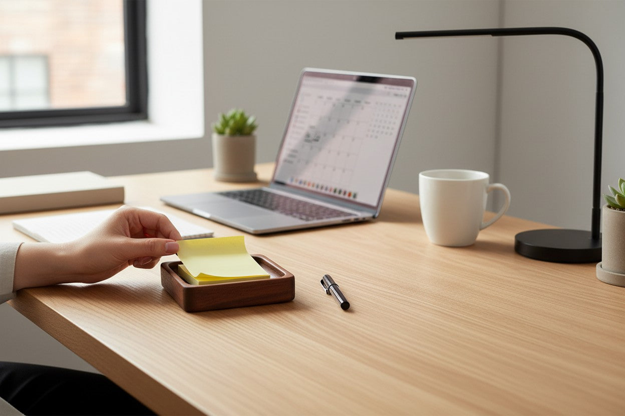 DeskVue SolidWood Valet Tray | Desk Accessories | Curvy Edge | Wooden Table Organizer | DeskShelf Drawer | Handmade Storage