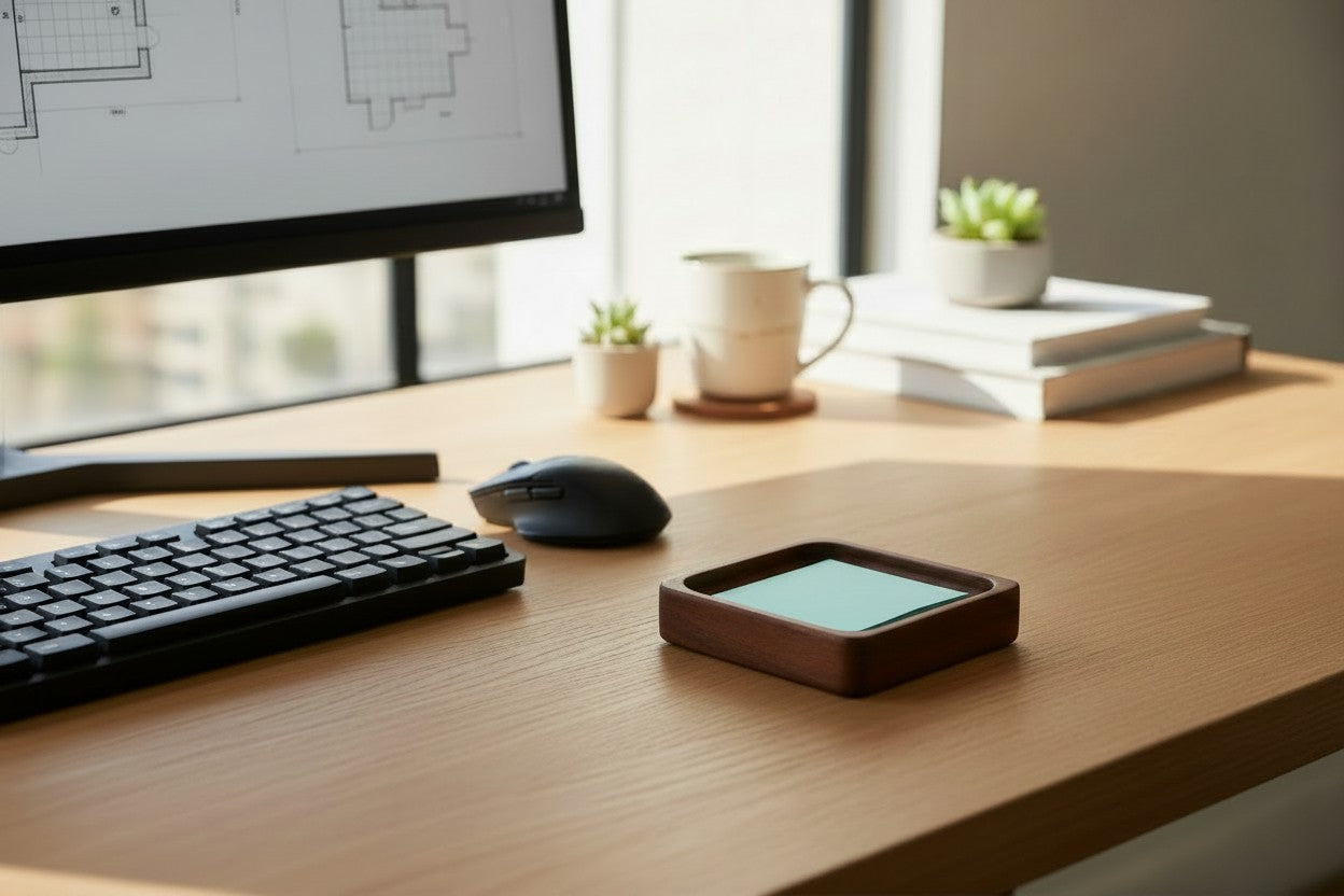 DeskVue SolidWood Valet Tray | Desk Accessories | Curvy Edge | Wooden Table Organizer | DeskShelf Drawer | Handmade Storage