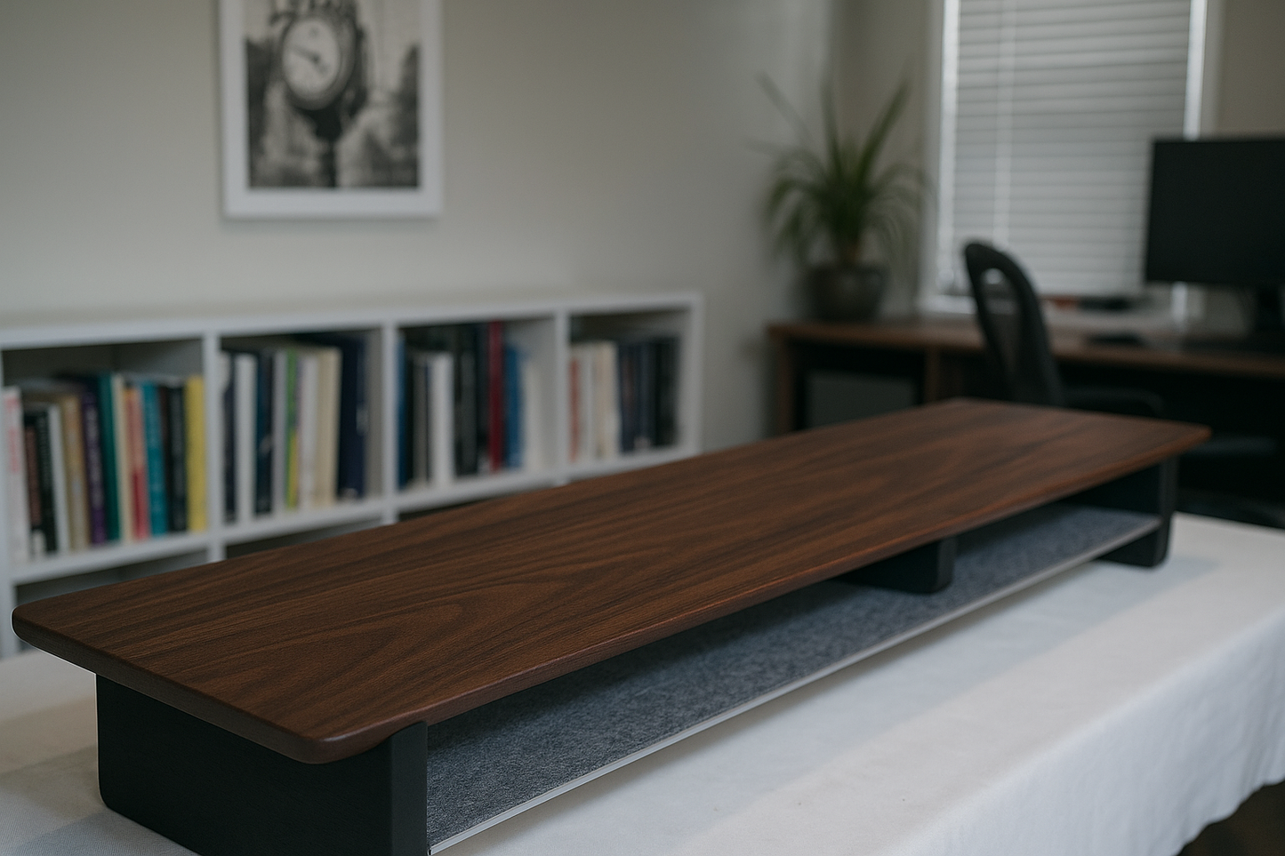 58" and 46" Desk Shelf with Undershelf | Dual Monitor Stand | Large Working Station | Riser