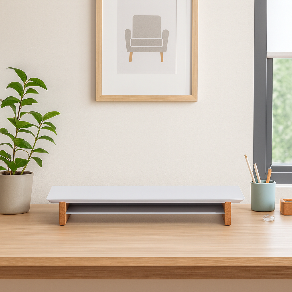 18.5" and 23.5" Desk Shelf with Undershelf | Monitor Stand | Small Working Station | Risers